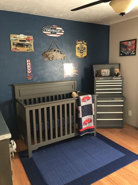 Baby Boy Nursery Room Ideas, Boy Nursery Cars, Car Themed Nursery, Vintage Car Nursery, Nursery Room Ideas, Nursery Ideas Boy, Vintage Girl Nursery, Truck Nursery, Car Nursery