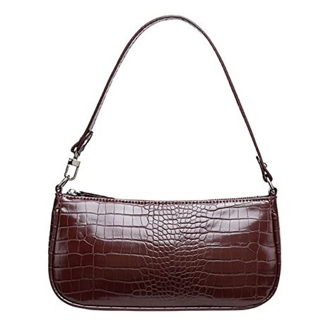 Small Shoulder Bags for Women Retro Classic Tote Purse Handbag Crocodile Pattern Clutch Waterproof Crossbody Bag, Alligator Pattern, Armpit Bag, Small Shoulder Bags, Classic Handbags, Crocodile Pattern, Baguette Bag, Casual Tote, Small Purse