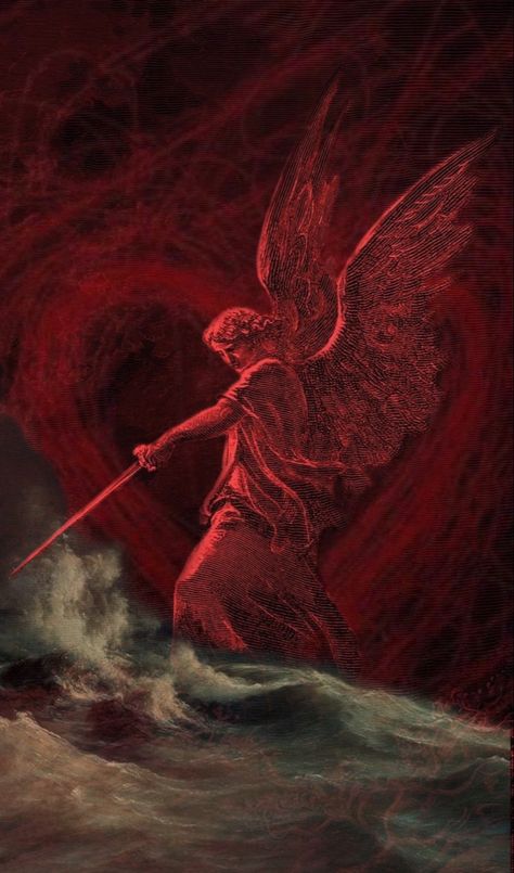 Red Colour Wallpaper, Red Artwork, Tantra Art, Dark Red Wallpaper, Angel Wallpaper, Rennaissance Art, Witchy Wallpaper, Graphic Poster Art, Angel Aesthetic