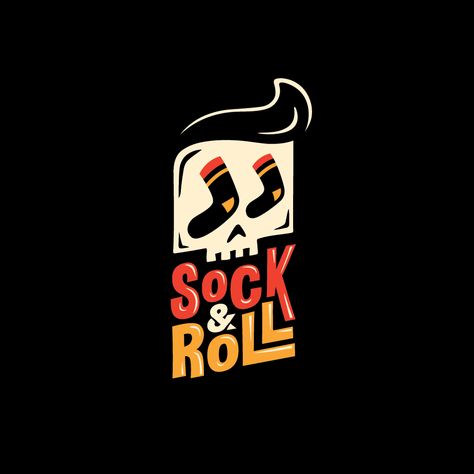 34 unique logos that are truly one-of-a-kind. Design by Dmitry Litvinenko #logodesign #logos #logoinspiration Sock Logo Design, Roll Logo, Socks Illustration, Simple Logos, School Fair, Unique Logos, Funny Logo, Identity Design Logo, Unique Logo Design