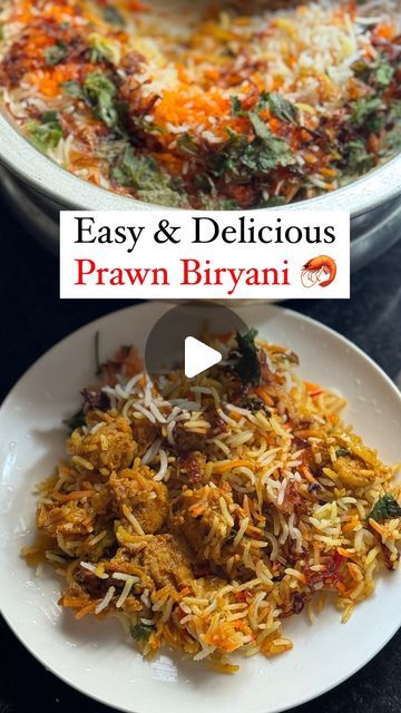 Prawn Biryani Recipe Indian, Prawns Biryani Recipe, Prawn Rice Recipes, Prawns Biryani, Prawn Starters, Prawn Biryani Recipes, Prawn Biryani, Desi Khana, Biryani Rice