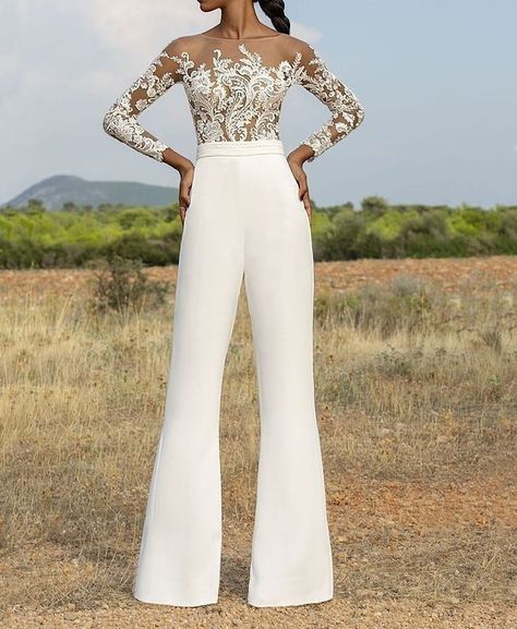 Wedding Jumpsuit, Jumpsuit Online, Long Trousers, Long Sleeve Jumpsuit, Elegant Party, Sierra Leone, White Pants, Tulum, Brunei