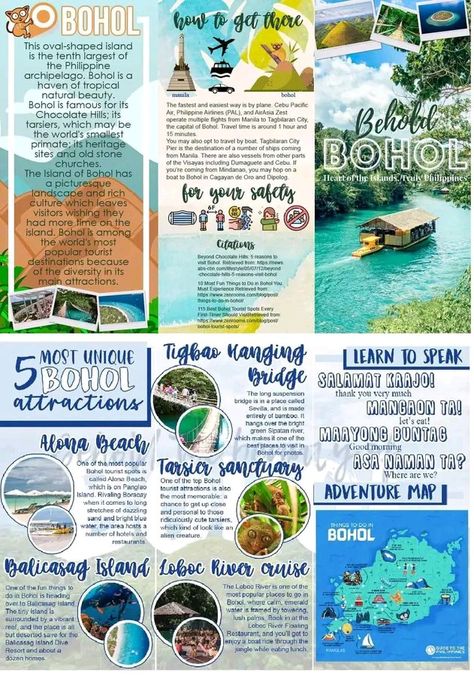 Travel Brochure In Bohol, Travel Brochure Philippines Project, Travel Brochure Project High School, Cebu Travel Brochure, Tagaytay Travel Brochure, Brochure About Philippines, Tagaytay Brochure, Aesthetic Travel Brochure Ideas, Andaman And Nicobar Travel Brochure