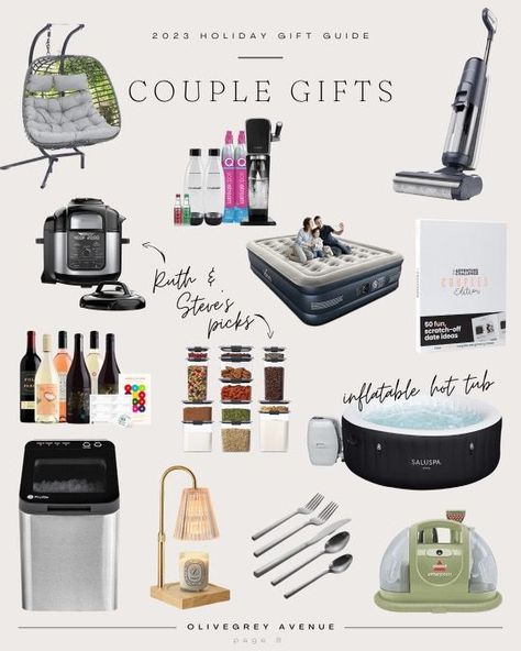 Ultimate gift guide for the couple! Fun gifts for the couple, what to get couples for Christmas #giftsforthem #gifts #giftsforher #giftsforhim #gifting #giftideas #giftguide #giftguides #2023giftguide Household Gifts For Couples, Christmas Couple Gift Ideas, Couples Gifts Christmas, Couples Christmas Gifts, Big Christmas Gifts, Couple Fun, Household Gifts, Presents Ideas, Gifts For Hubby