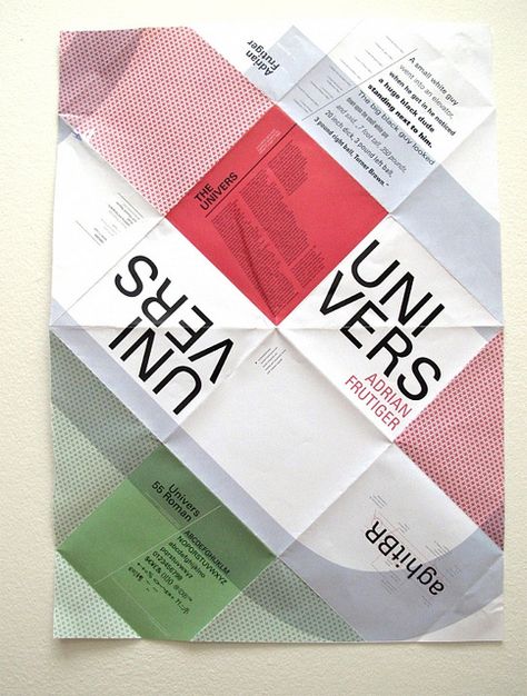 Adrian Frutiger, Typeface Poster, Folded Poster, Typo Poster, Brochure Inspiration, Page Layout Design, Typo Design, Info Design, Typographic Poster