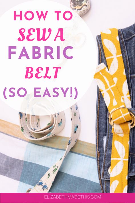 Need a quick and easy sewing project that'll use up your scraps and make a great simple gift to sew? Learn how to make a fabric belt with this easy sewing tutorial. #learntosew #easysewing #beginnersewing Make A Belt, Diy Belt For Dresses, Fashion Design Classes, Sewing Projects Clothes, Sewing School, Lace Bracelet, Handmade Belts, Cloth Belt, Custom Belt