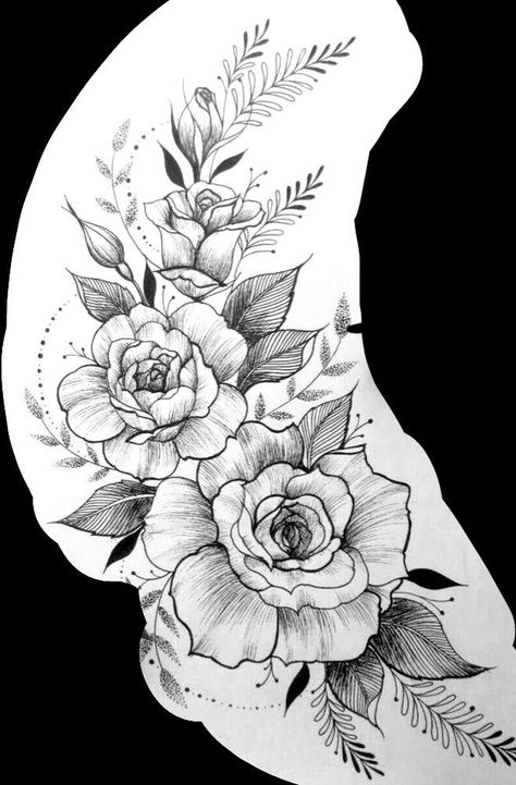 Flower And Butterfly Hip Tattoo, Thigh Tattoos Women Roses, Flower Tattoos On Thigh, Mandala Tattoo Sleeve Women, Rose Tattoo On Hip, Beautiful Spine Tattoos, Side Hip Tattoos, Butterfly Tattoos On Arm, Side Thigh Tattoos