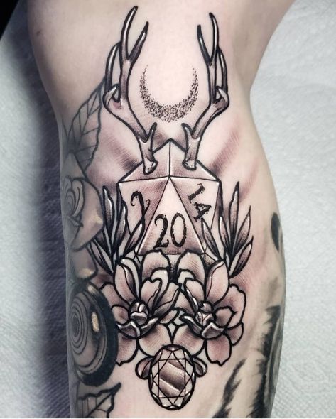 DnD tattoo... For the Druids!  art by @Chadrowetattoos Magical Tattoos Dnd, Dnd Druid Tattoo Ideas, Druid Tattoo Ideas, Celtic Druid Tattoo, Dnd 5e Druid Character Art, Kiki Tattoo, Dnd Tattoos, Dnd Tattoo, Druid Dnd