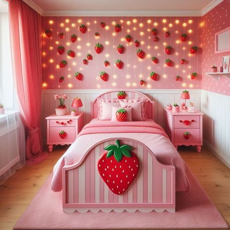 Strawberry Bedroom, Strawberry Delight, Cute Strawberry, Dream House Decor, Strawberry Shortcake, Girl Nursery, New Ideas, Dream House, Nursery