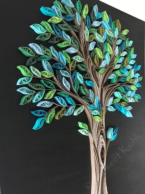 spring tree paper quilling by Jasmeet Kohli Quilled Tree, Arte Quilling, Wall Art Tree, Paper Quilling Flowers, Paper Quilling Cards, Origami And Quilling, Art Quilling, Desain Quilling, Paper Quilling Patterns