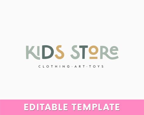 Create an enchanting brand identity for your kids' clothing boutique with these four adorable and editable logo designs. Crafted specifically for the Corjl platform, these templates provide a user-friendly experience to customize each logo and establish a captivating presence for your boutique. Each logo template in this bundle is thoughtfully designed to capture the joy, playfulness, and style of children's fashion. From charming illustrations to whimsical typography, these logos will help you Kids Clothing Logo Ideas, Kids Clothing Logo, Kids Boutique Logo, Kids Clothing Brand, Kindergarten Logo, Whimsical Typography, Children's Clothing Brand, Brand Palette, Kids Boutique Clothing