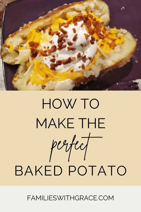 Fast Baked Potato, Quick Baked Potato, Microwave Baked Potato, Baked Potato Microwave, Baked Potato Recipe, Cooking Baked Potatoes, Best Baked Potato, Homemade French Bread, Perfect Baked Potato