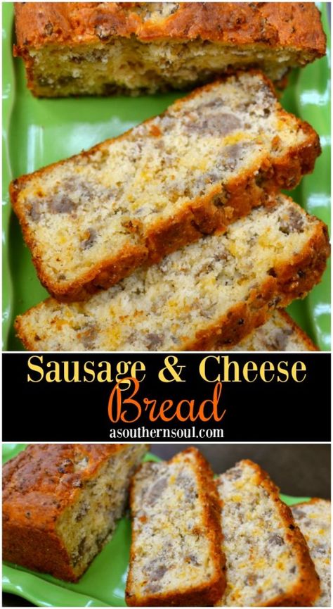 Sausage Cheese Bread, A Southern Soul, Sausage Bread, Bisquick Recipes, Breakfast And Brunch, Afternoon Snack, Breakfast Recipes Casserole, Cheese Bread, Breakfast Breads