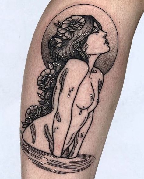 Darkside Tattoo, Art Nouveau Tattoo, Sketch Style Tattoos, Nouveau Tattoo, Silhouette Tattoos, Tattoo Collection, Pin Up Tattoos, Tattoo Feminina, Black Ink Tattoos