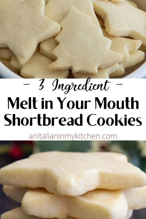 Melting Shortbread Cookies, Shortbread Cookie Recipe Almond Flour, Sugar Cookies With Self Rising Flour, 3 Ingredients Butter Cookies, Rolled Butter Cookies, Shortbread Roll Out Cookies, Melt In Mouth Shortbread Cookies, Shortbread Cookies Easy 3 Ingredients, Shortbread Cookies Cutout