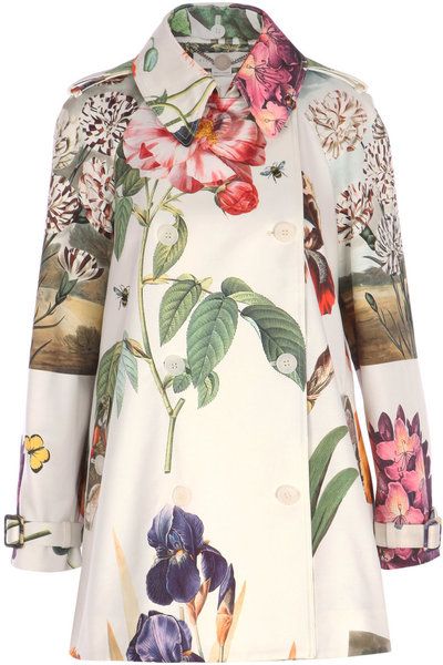 Cropped Trench Coat, Floral Coat, Mode Kimono, Printed Clothing, Summer 22, Floral Fashion, Botanical Print, Print Jacket, Looks Style