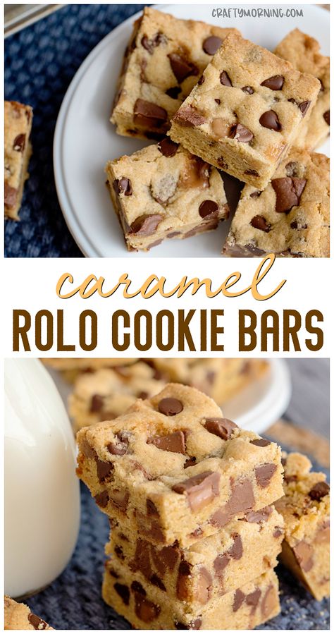 Rolo Cookie Bars, Desserts With Rolo Candy, Cookie Mix Desserts, Dessert For Coworkers, Recipes With Rolo Candy, Desserts With Carmel, Easy Bar Cookies For A Crowd, Work Treats To Share, Bars Recipes For A Crowd