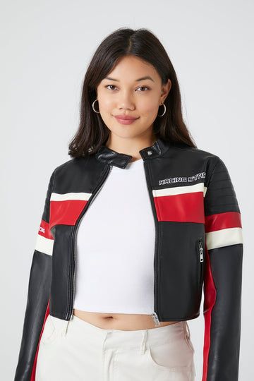 Find the perfect jacket for women online at Forever 21 UAE. Browse their exclusive and latest collection of jackets with discount. Enjoy fast delivery and stay stylish all year round. Racer Jacket Outfit Women, Racer Jacket Outfit, Racing Jacket Outfit, Motorcycle Jacket Outfit, Biker Jacket Outfit, Bershka Jacket, Cropped Biker Jacket, Jacket Outfit Women, Womens Biker Jacket