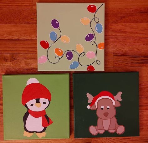 Christmas Paintings On Square Canvas, Christmas Paintings Ideas On Canvas, Small Canvas Christmas Ideas, Easy Canvas Art Christmas, Christmas Canvas Ideas Easy, Gingerbread Man Canvas Painting, Small Painting Ideas Mini Canvas Christmas, Painting Ideas Easy Simple Christmas, Painting Ideas On Canvas Christmas Easy