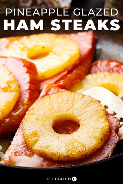 Pineapple Ham Steak Recipes, Ham Steak Recipes With Pineapple, Baked Ham Slices With Pineapple, Ham Steak And Pineapple Recipes, Baked Ham And Pineapple Recipes, How To Cook Ham Slices In The Oven, Pineapple Ham Steak, Easter Ham Steak Recipes, Ham With Pineapple Recipes