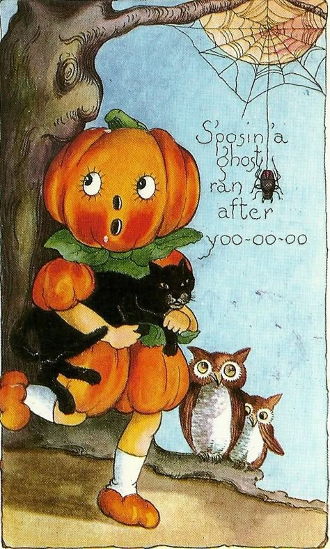 Vintage Halloween Greeting Cards, Vintage Halloween Printables, Cats Pretty, Vintage Halloween Cards, Photo Halloween, Vintage Halloween Images, Carte Halloween, Halloween Greeting Card, Halloween Greetings