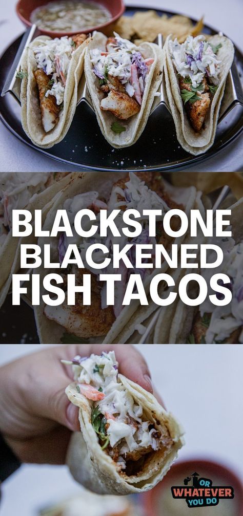 Halibut Tacos, Slaw For Fish Tacos, Outdoor Griddle Recipes, Battered Fish Tacos, Outdoor Griddle, Blackened Fish Tacos, Blackened Fish, Blacken Fish, Sea Foods