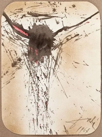 Artwork by Salvador Dalí, Christ on the Cross, Made of Ink and watercolor on paperboard Christ On The Cross, Abstract Expressionist Art, Images Of Christ, Prophetic Art, Stations Of The Cross, Religious Paintings, Cross Art, The Cross Of Christ, Jesus Painting