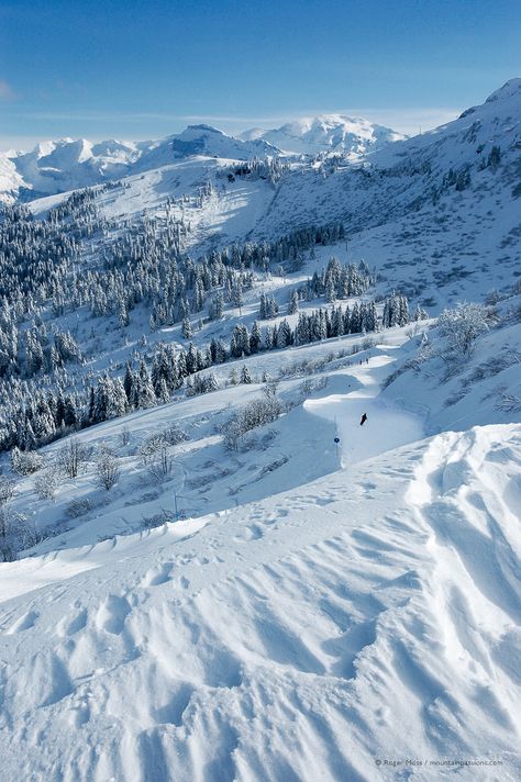 Skier heading for Samoëns 1600, Grand Massif ski area, Haute-Savoie, French Alps. Scenery Beach, Phuket Island, Skiing Aesthetic, Alpine Village, Snow Trip, Cheap Flight, Cheap Flight Tickets, Adventure Vacation, Ski Holidays