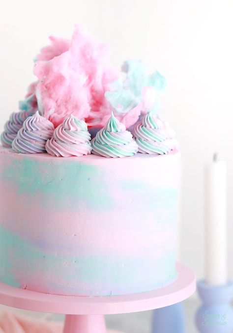 Whimsical Cotton Candy Cake Recipe - Sugar & Sparrow Caramel Cake Filling, Perfect Vanilla Cake Recipe, Vanilla Cake From Scratch, Lavender Buttercream, Cotton Candy Cake, Chocolate Raspberry Cake Recipe, Perfect Vanilla Cake, Strawberry Sheet Cakes, Smooth Buttercream