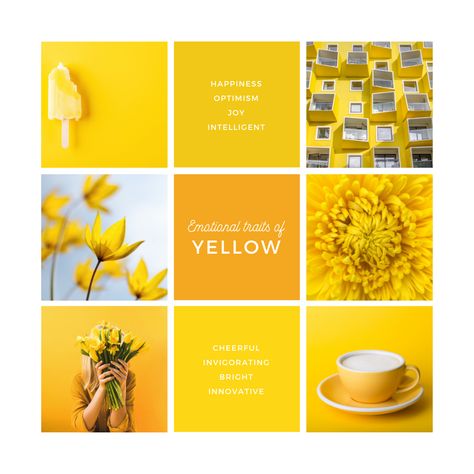 Yellow stands for happiness, just think of the first smileys created. It is optimism, joy and happiness expressed in one color. Yellow stimulates our nervous system and has he possibility to make us feel awake. . . . #colortraits #yellow #colortheory #seidentücher #seidenschal #gelb Yellow Instagram Feed, Social Media Psychology, Instagram Design Layout, Social Media Marketing Instagram, Branding Resources, Color Meanings, Graphic Design Pattern, Color Psychology, Colour Yellow