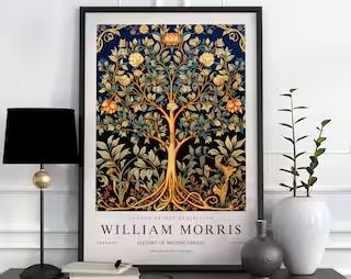 View William Morris Prints by PeardropPrints on Etsy Tree Of Life Wall Art, William Morris Poster, Textiles Art, William Morris Patterns, Morris Print, Tree Poster, William Morris Art, Art Textiles, Museum Poster