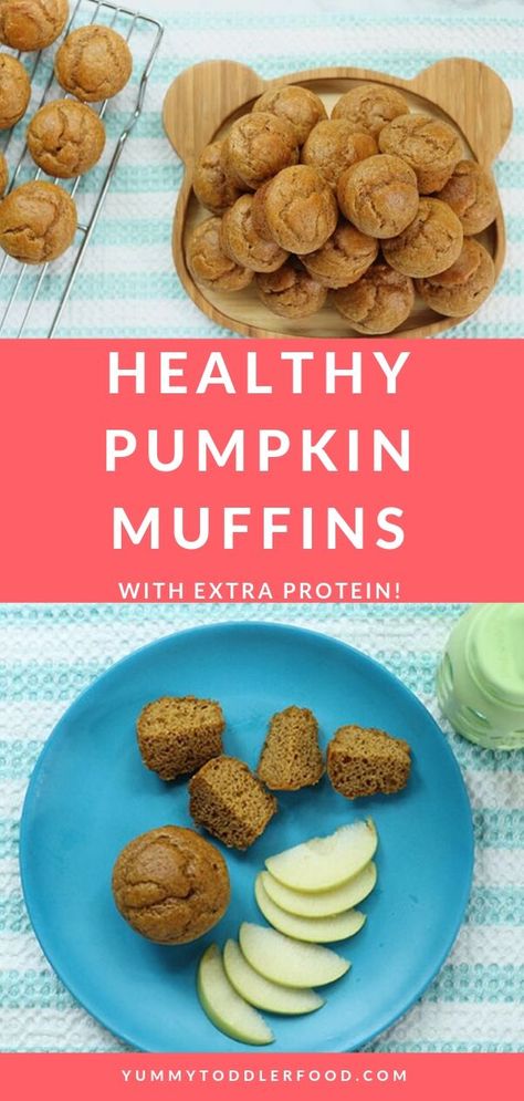 Pumpkin Toddler Muffins, Healthy Mini Pumpkin Muffins, Pumpkin Muffins For Toddlers, Pumpkin Muffins Toddler, Toddler Pumpkin Muffins, Healthy Mini Muffins For Kids, Breakfast For Babies, Pumpkin Mini Muffins, Healthy Pumpkin Muffins