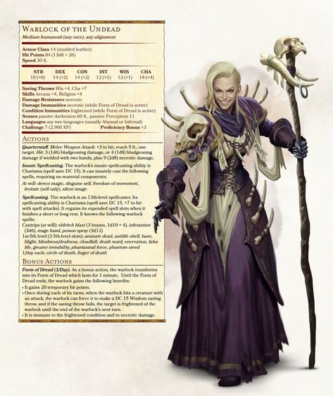 Necromancer Stat Block, Npc Stat Block, Stat Block 5e, Necromancer Dnd, Dnd Necromancer, Homebrew Monsters, Stat Block, Warlock Dnd, Dnd 5