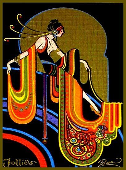 FLAPPER : Vintage 1920 Art Deco Beautiful Print Poster Art Nouveau Painting, Playing Card Art, 1920 Art Deco, Motif Art Deco, Art Deco Illustration, Art Deco Poster, Deco Poster, Art Carte, Art Deco Posters