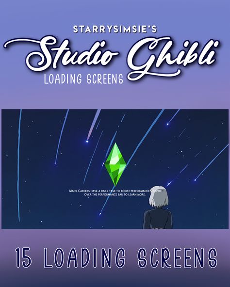 ✨Studio Ghibli - Loading Screens✨ | StarrySimsie on Patreon Sims 4 Loading Screen, Sims 4 Aesthetic, Sims 4 Cas Background, Cas Background, 4 Aesthetic, Sims 4 Cc Kids Clothing, Sims 4 Studio, Sims 4 Anime, Loading Screen