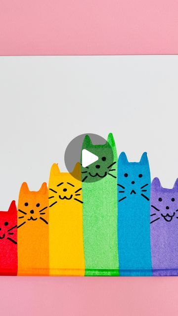 Agnes Hsu on Instagram: "Cat Squeegee Art 🐱🌈 a rainbow take on this classic and fun art project! I’ve done hundreds of squeegee projects and finally found the best flowy, vibrant paints for them. Type “cats” if you want me to send you the detailed post and materials list 🐱🌈 #hellowonderfuldiy  . . . . #kidsart #kidscrafts #kidsartwork #kidsartist #kidsartideas #squeegeepainting #paintingwithkids #satisfyingart #catart #rainbowart #rainbowartwork" Squeegee Art, Painted Rainbow, All Kids, Cool Art Projects, Kids Artwork, Rainbow Art, Diy Canvas, Cat Art, Art For Kids