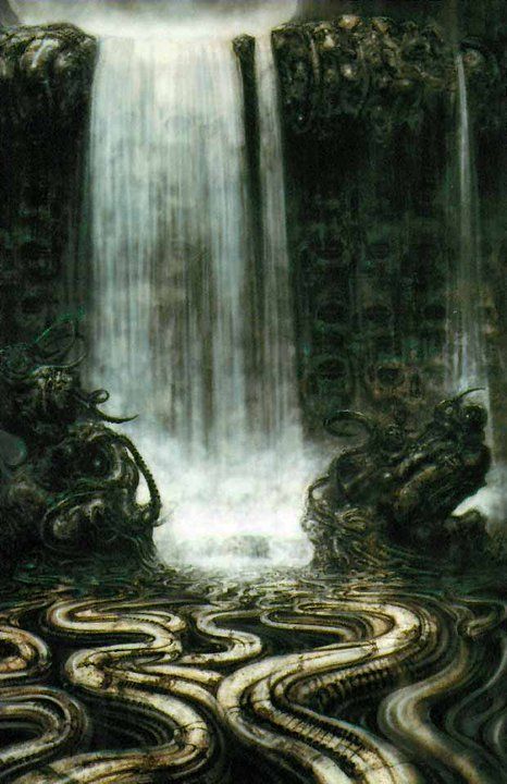 H.R. Giger. I like this image because it is very dark and rather futuristic. Hr Giger Alien, Hr Giger Art, Giger Alien, Giger Art, H.r. Giger, Alex Grey, Arte Cyberpunk, Cosmic Horror, Chur