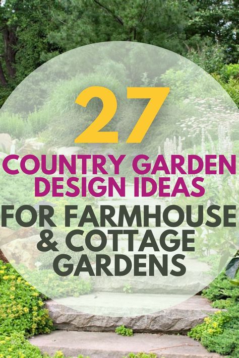 Planning to convert your yard into a country, farmhouse, or cottage garden? Or are you just looking for inspiration on this particular aesthetic? Look no further because here is the list of country garden ideas that you should try. #farmhousegarden #countrygarden #cottagegarden #gardenideas Country Home Yard Ideas, Small Farmhouse Garden Ideas, Backyard Country Landscaping, Country Cottage Garden Design, Farmhouse Flower Garden, Front Yard Cottage Garden Ideas, Country Cottage Landscaping, Cottage Garden Design Farmhouse, Farmhouse Front Yard Landscaping Ideas