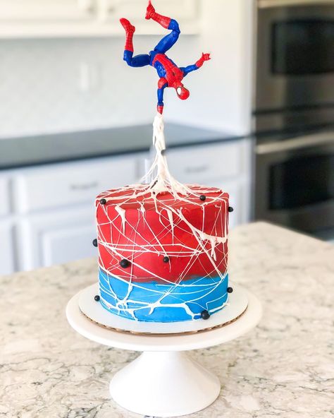 Cake For Boy, Spider Man Cake, Spiderman Birthday Cake, 5th Birthday Cake, 4th Birthday Cakes, Spiderman Birthday Party, Friends Cake, 3rd Birthday Cakes, Superhero Cake