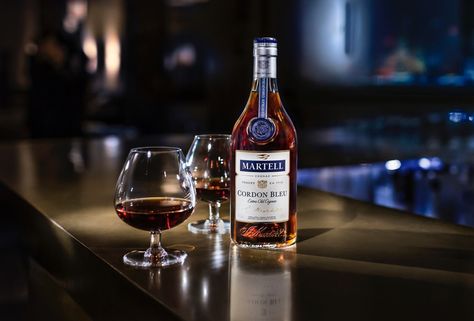 Martell Cordon Bleu — The Dieline - Branding & Packaging Martell Cordon Bleu, Alcohol Pics, Liquor Photography, Cognac Drinks, Whiskey Tasting Party, Whiskey Packaging, Strong Cocktails, Beautiful Packaging Design, Liquor Shots