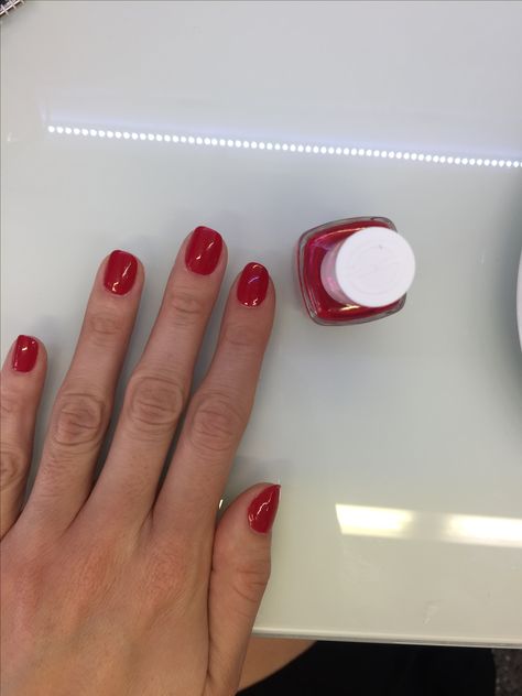 Really Red Essie Essie Really Red, Essie Not Red-y For Bed, Essie Red Nail Polish, Red Nails Short, Natural Nails Manicure, Red Y, Nail Polish Art, Red Nail Polish, Red Nail