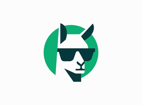 Cool Llama With Sunglasses Logo Plumber Logo Design, Logo Design Negative Space, Dog Logo Design, Logo Design Agency, Bird Logo Design, Negative Space Logos, Startup Logo, Craft Logo, Online Logo Design