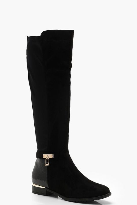 7bb060764a818184ebb1cc0d43d382aadesc51984002ri Black Knee High Boots Flat, Flat Knee High Boots Outfit, Flat Boots For Women, Flat Knee High Boots, Black Flat Boots, Over The Knee Boot Outfit, Knee High Boots Black, Knee High Boots Flat, High Boots Outfit