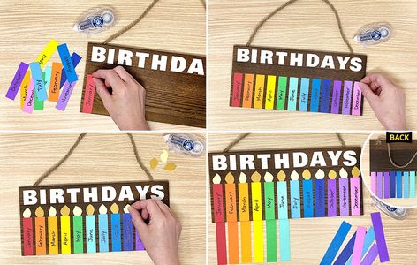 Birthday Chart Ideas For Office, Birthday Chart Kindergarten, Birthday Poster Classroom, Diy Classroom Birthday Display, Birthday Charts For Classroom Ideas, Classroom Birthday Displays, Class Birthday Chart, Classroom Birthday Board, Birthday Board Diy