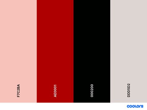 Color Palette possibility Red Rosa, Pink Color Schemes, Red Colour Palette, Brand Color Palette, Website Redesign, Color Palate, Light Pink Color, Black White Gold, Black White Pink