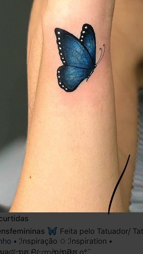 Butterfly And Heart, Blue Butterfly Tattoo, Insect Tattoo, Butterfly Tattoos, Henna Tattoo Designs, Pink Lips, Tiny Tattoos, Blue Butterfly, Butterfly Tattoo