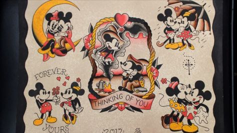 Disney traditional style tattoos Mickey And Minnie Tattoos, Minnie Tattoo, Hot Air Balloon Tattoo, Tattoo Cartoon, Air Balloon Tattoo, Mickey Tattoo, Mouse Tattoo, Mickey Mouse Tattoo, Disney Sleeve Tattoos