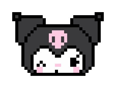 . Diy Kuromi, Pixel Art Hello Kitty, Art Hello Kitty, Square Drawing, Pixel Png, Kawaii Cross Stitch, Hello Kitty Crochet, Ios Layout, Easy Pixel Art