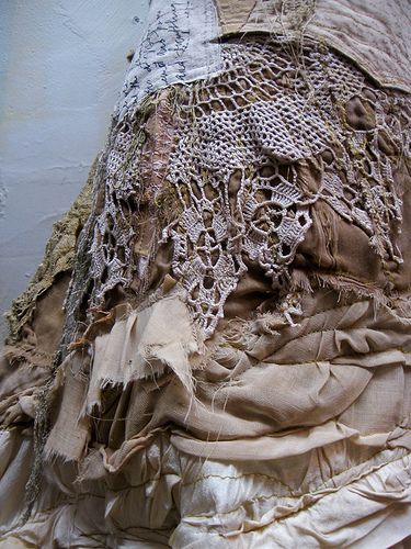 Ragged Dress, A Level Textiles, Growth And Decay, Cerebrospinal Fluid, Embroidery Transfers, Grunge Look, Textiles Fashion, Vintage Embroidery, Fabric Art