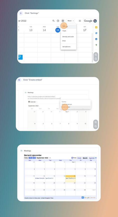 Step by step guide for How To Embed Your Google Calendar In Notion. Google Calendar, Step By Step Guide, Step Guide, Step By Step, Map